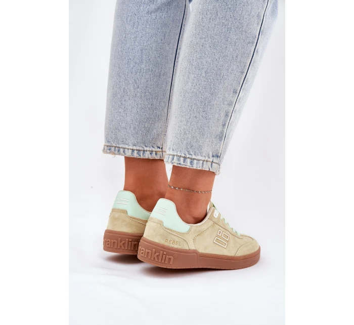 Semišové Sportovní Boty Tenisky Dámské D.Franklin Limetkové DFSH387005