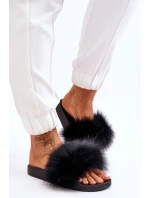 Dámské gumové pantofle s kožešinou černá Lucrece Dámské gumové pantofle s kožešinou černá Lucrece