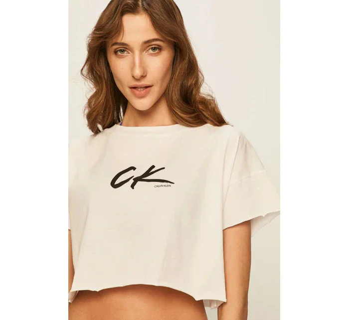Plážový top KW0KW01006-YCD bílá - Calvin Klein
