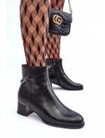 Dámské kotníkové boty s nízkým podpatkem JC101P Černá - Seastar