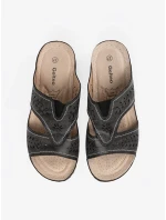 Luxusní dámské nazouváky černé na klínku Luxusní dámské nazouváky černé na klínku