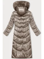 Béžová dlouhá zimní bunda s kapucí model 21246767 - S'WEST Béžová dlouhá zimní bunda s kapucí model 21246767 - S'WEST