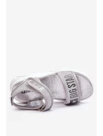 Dětské sandály na suchý zip Big Star model 21610582 stříbrne - Big Star Shoes Dětské sandály na suchý zip Big Star model 21610582 stříbrne - Big Star Shoes