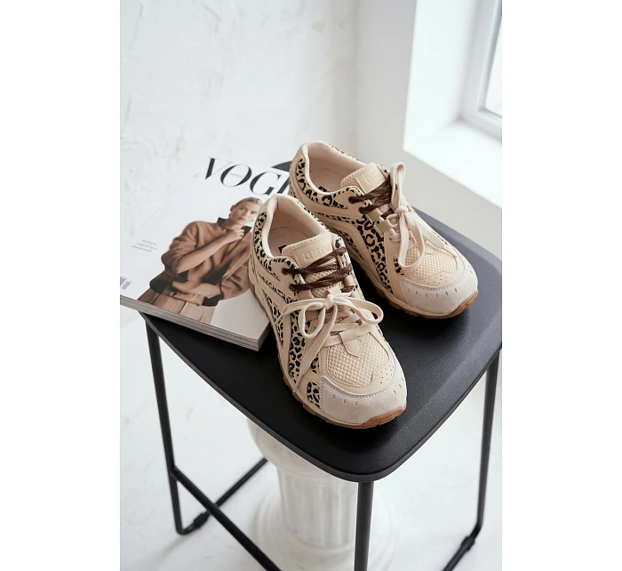 Kožené semišové dámské tenisky Big Star model 22074804 béžové - Big Star Shoes Kožené semišové dámské tenisky Big Star model 22074804 béžové - Big Star Shoes