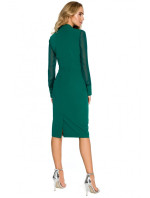 model 18001946 Šifonové šaty bez rukávů zelené - STYLOVE