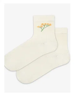 TENKÉ PONOŽKY BARVA 6-11 LET DÍVKY OFF WHITE 30-32