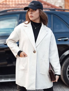 ELEGANTWAY dámský oversize kabát ve tvaru rybí kosti béžový FashionStreet NY0698