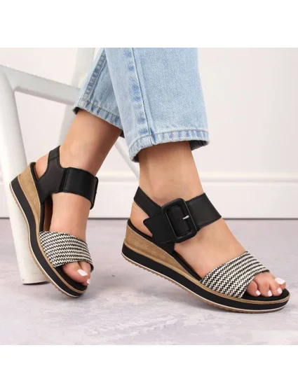 Remonte W RKR646 kožené sandály na platformě