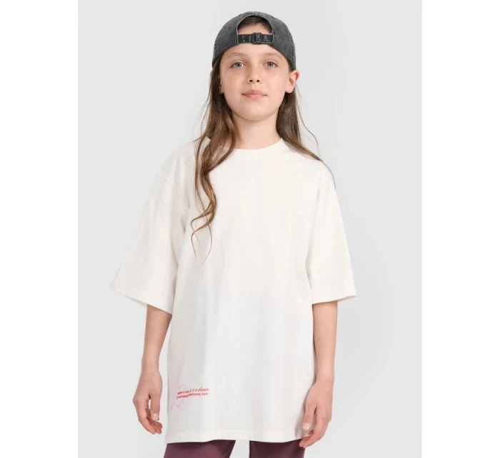 Dívčí tričko oversize s potiskem model 21736445 - 4F Dívčí tričko oversize s potiskem model 21736445 - 4F