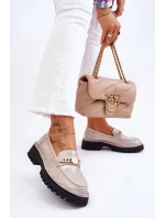 Lakované mokasíny na platformě Světle šedé Ronin