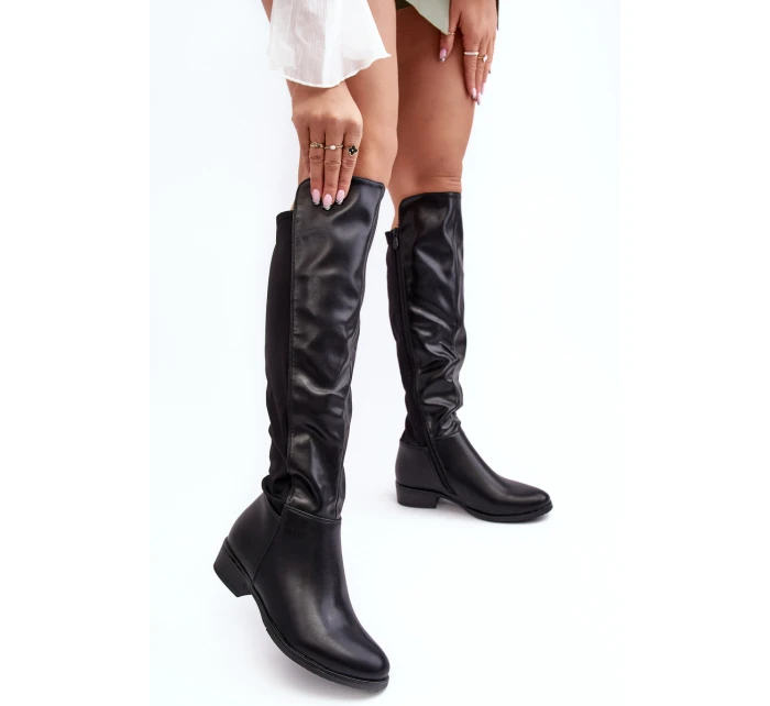 Dámské kožené kotníkové boty SBarski HY27098A černé