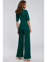S243 Elegantní overal se zavazováním za krkem - zelený S243 Elegantní overal se zavazováním za krkem - zelený