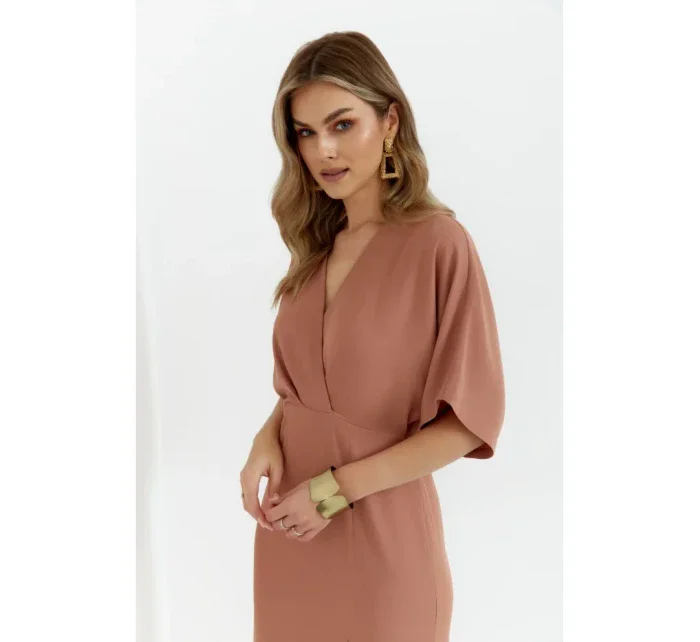 K163 Maxi šaty - růžové