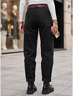Dámské džíny s balónovým střihem a opaskem, černé, FashionStreet UY3130 Dámské džíny s balónovým střihem a opaskem, černé, FashionStreet UY3130