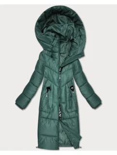 Tmavě zelená zimní vypasovaná bunda v délce do poloviny stehen S'West (B/R8535-10)