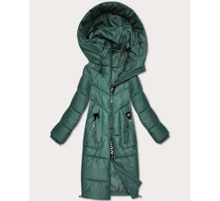Tmavě zelená zimní vypasovaná bunda v délce do poloviny stehen S'West (B/R8535-10)