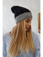 Fleecová čepice Bibiana K264 tmavě šedá+černá Fleecová čepice Bibiana K264 tmavě šedá+černá