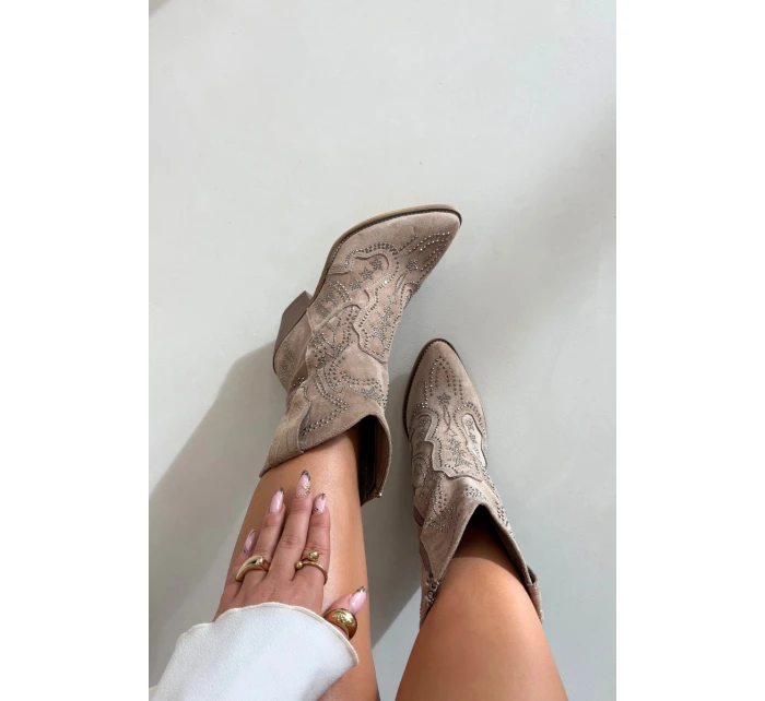 Dámské boty cowboy s ozdobou béžové Arlissima
