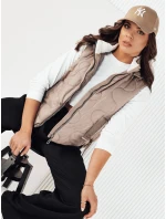 Dámská prošívaná vesta TREOS béžová FashionStreet TY4216 Dámská prošívaná vesta TREOS béžová FashionStreet TY4216