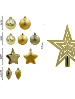 DEKORATIVNÍ PLASTOVÉ CETKY BEZPEČNÉ 40KS ZLATÁ SLÍDA