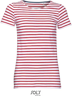SOL'S Miles Women Dámské pruhované tričko 25.0139 white/red