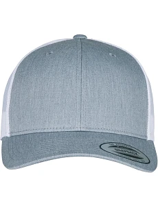 Flexfit 6606/6606T 6 panelová vintage kšiltovka "Trucker" 55.6606 heather grey/white