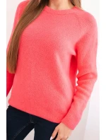 Dámský svetr z baby alpaky s dlouhým rukávem růžový