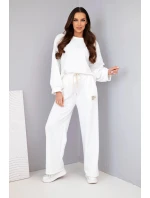 Dámská souprava model 21893728 mikina + kalhoty bílý - K-Fashion