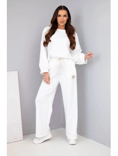 Dámská souprava model 21893728 mikina + kalhoty bílý - K-Fashion