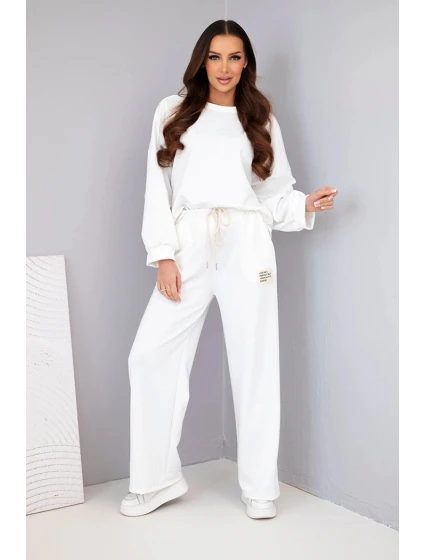 Dámská souprava model 21893728 mikina + kalhoty bílý - K-Fashion