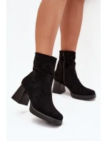 Dámské Botky Na Podpatku Z Eko Semiše Se Zipem Černé Serinna Dámské Botky Na Podpatku Z Eko Semiše Se Zipem Černé Serinna