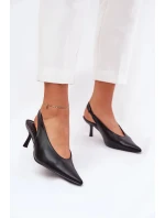 Lodičky s otevřenou patou z eko kůže Aricandia – černé Lodičky s otevřenou patou z eko kůže Aricandia – černé