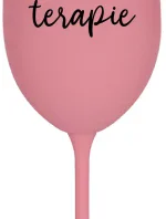 MOJE TERAPIE - růžová sklenice na víno 350 ml