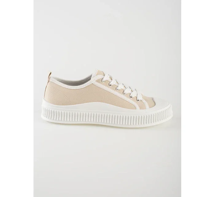 Moderní hnědé dámské  tenisky bez podpatku