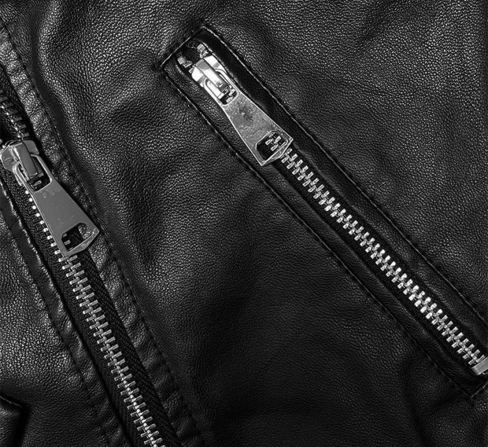Klasická černá dámská bunda ramoneska (11Z8060)