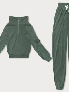 Dámský teplákový komplet typu v olivové barvě model 18901935 - LHD