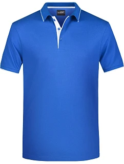 Daiber JN 728 Pánské piqué polo s kontrastní légou 02.0728 royal/white