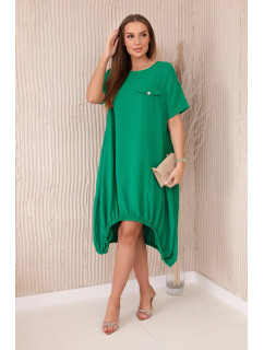 Oversized šaty s kapsami zelený