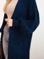 Dlouhý kardigan svetr světle námořnický modrý