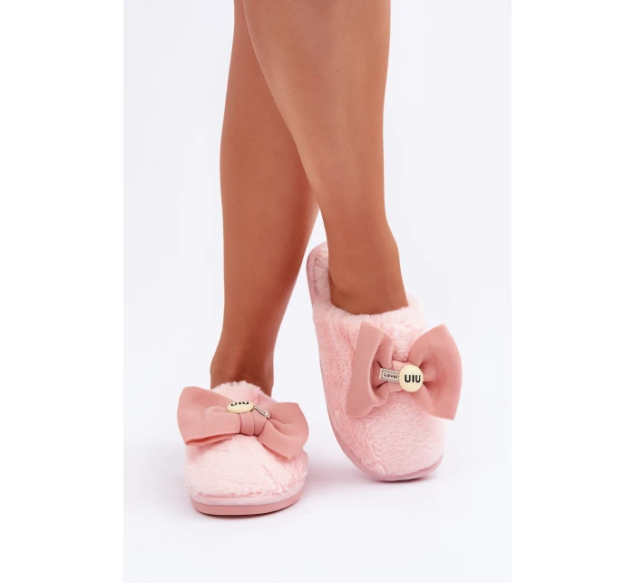 Dámské Pantofle S Kožíškem A Mašlí Růžové model 21681847 - Boto Dámské Pantofle S Kožíškem A Mašlí Růžové model 21681847 - Boto
