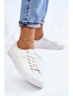 Dámské hladké nízké tenisky Big Star LL274058 Bílé Dámské hladké nízké tenisky Big Star LL274058 Bílé