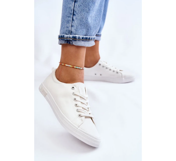 Dámské hladké nízké tenisky Big Star LL274058 Bílé Dámské hladké nízké tenisky Big Star LL274058 Bílé