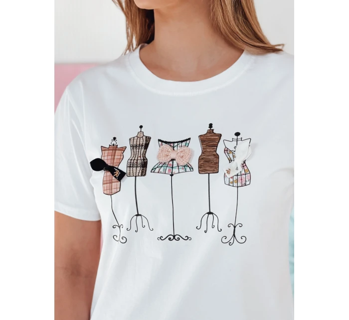 Dámské tričko s potiskem MANETEE bílé FashionStreet RY2728