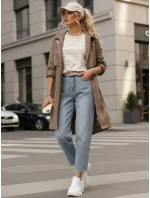 Dámská přechodná bunda parka tmavě béžová FashionStreet TY5558 Dámská přechodná bunda parka tmavě béžová FashionStreet TY5558
