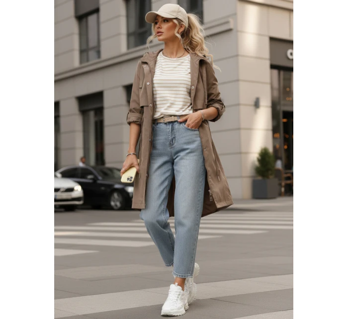 Dámská přechodná bunda parka tmavě béžová FashionStreet TY5558 Dámská přechodná bunda parka tmavě béžová FashionStreet TY5558