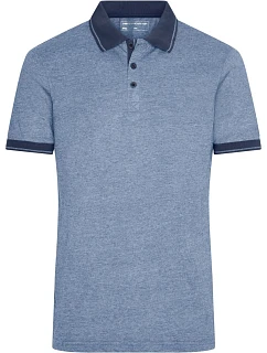 Daiber JN 706 Pánské žerzejové melírované polo 02.0706 blue melange/navy