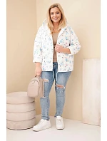 Dámská jarní bunda Plus Size s drobným květinovým vzorem modrá