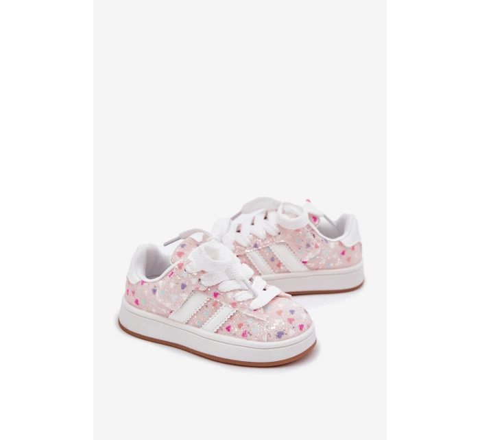 Lesklé Dětské Sportovní Boty Srdíčka Růžové Tessina Lesklé Dětské Sportovní Boty Srdíčka Růžové Tessina