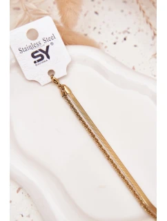 Dvojitý náramek ze nerezové oceli zlatý