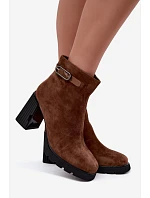 Zateplené kozačky z přírodního semiše Vinceza 91172 Camel